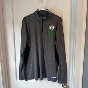 Under Armour Mens XL Boston Celtics grey quarter zip athletic shirt